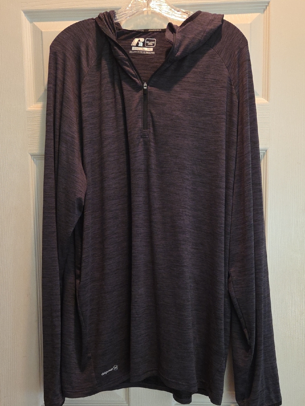 Russell Athletic Dark Heathered Dark Gray Half-Zip Hoodie